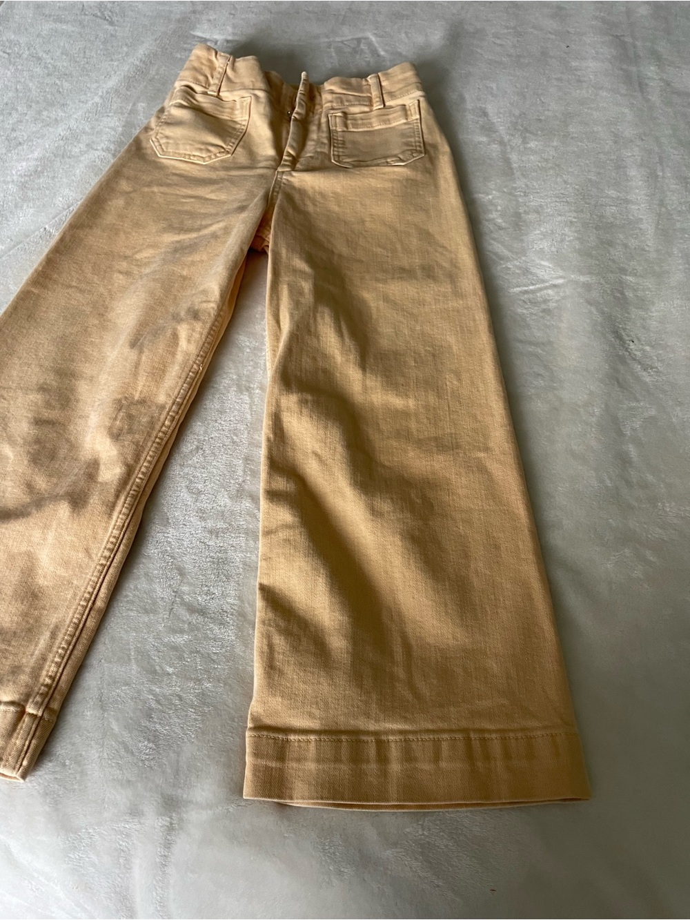 Anthropologie Pilcro Wide-Leg Cotton Tan Peach Crop Denim Pants - Picture 2 of 11